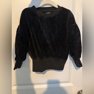 Lil legs black velour sweater
